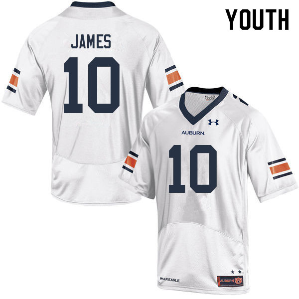 Youth Auburn Tigers #10 D.J. James White 2022 College Stitched Football Jersey